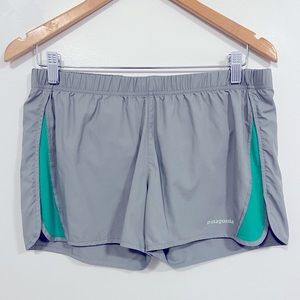 Patagonia Strider Running Shorts Lined 3.5” Grey/Green M